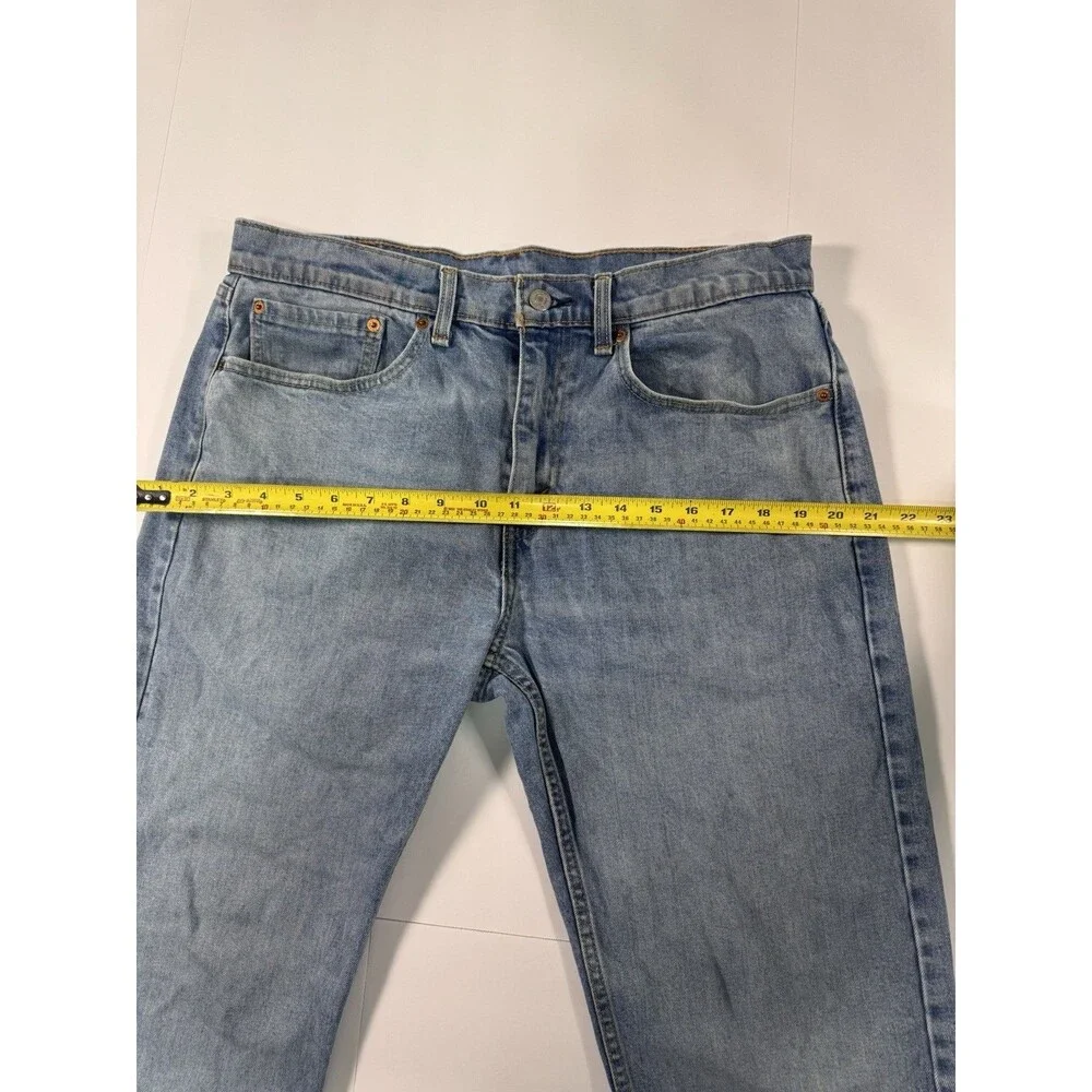 Levis 505 Jeans Mens 34x32 Blue Denim Straight Leg Medium Wash